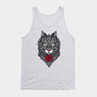 Black Cat Tribal Art. Tank Top